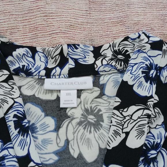 Charter Club floral v-neck blouse sz XXL - Picture 5 of 5